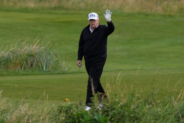 Trump Golfs In Scotland Amid Protests And Epstein Files Backlash